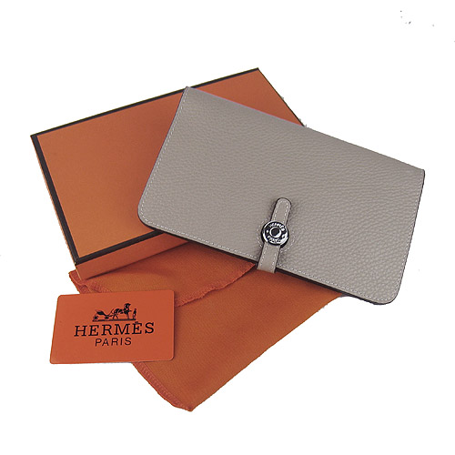Cheap Fake Hermes Dogon Wallet Travel Case H001 Grey - Click Image to Close